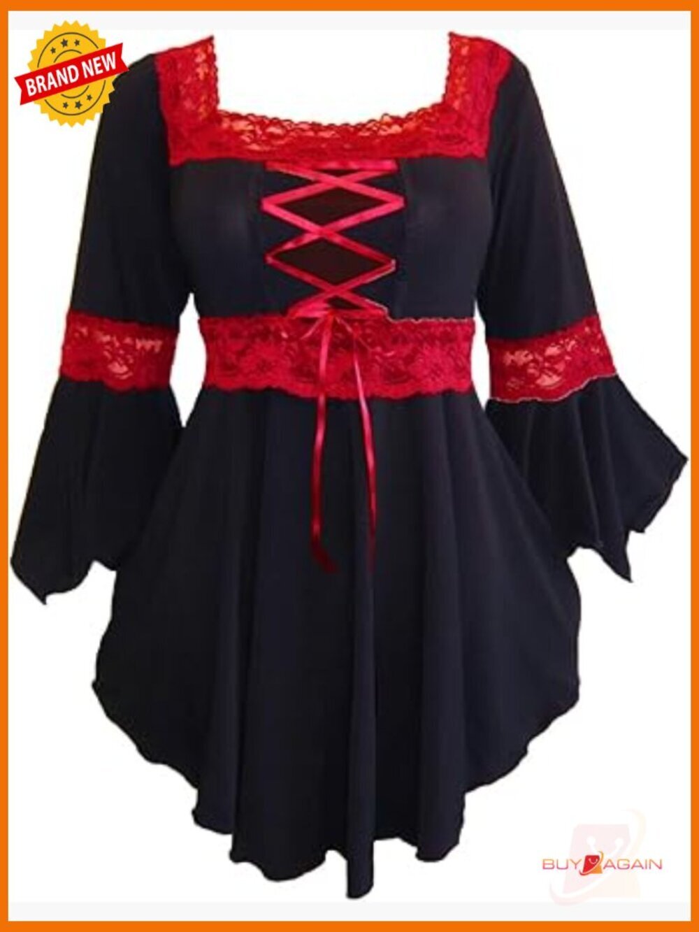 Victorian Gothic Lace Blouse Renaissance Corset Top Festival Boho